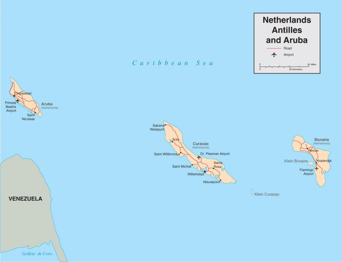 ramani ya Netherlands Antilles